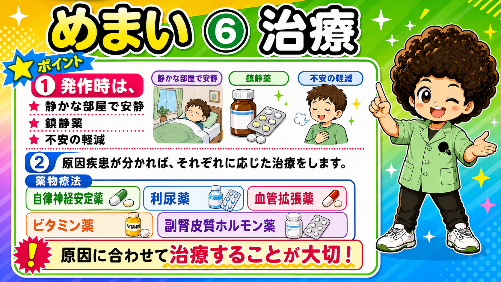 めまい⑥治療（発作時対応と薬物療法）