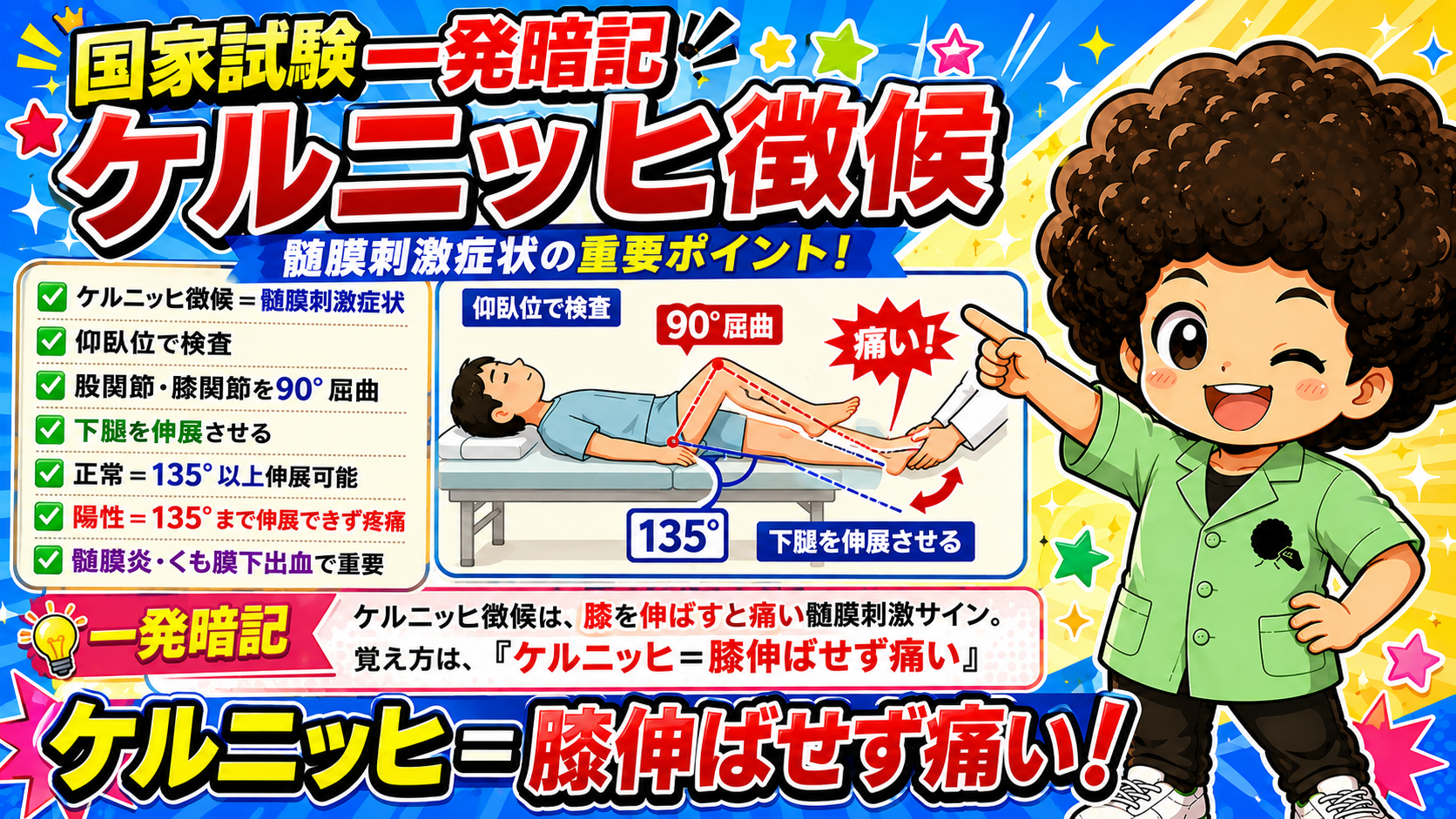 髄膜刺激症状（ケルニッヒ徴候・ジョルトサイン）｜髄膜刺激症状（ケルニッヒ徴候・ジョルトサイン） 1