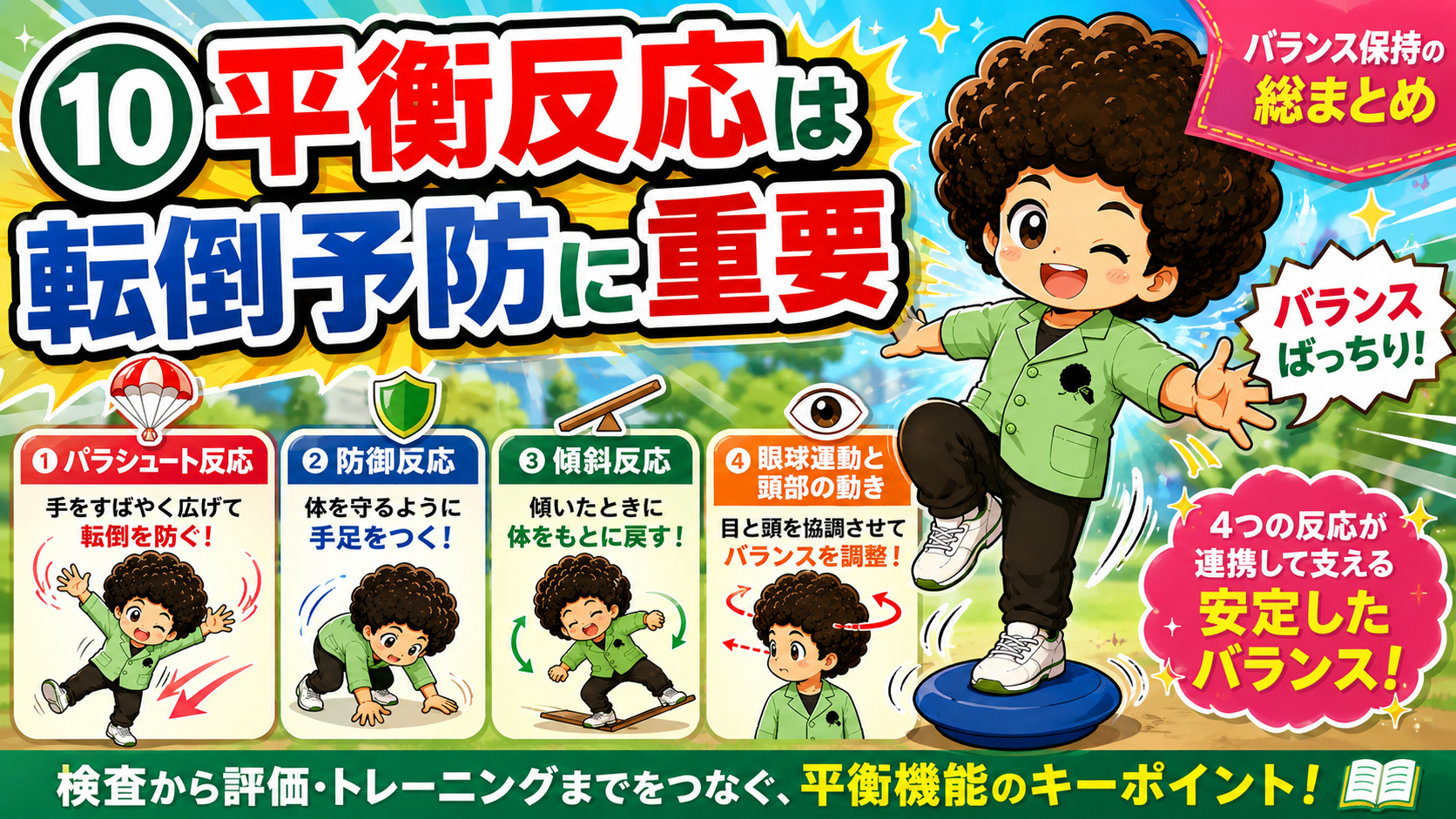 4つの反応が連携して安定したバランスを支える