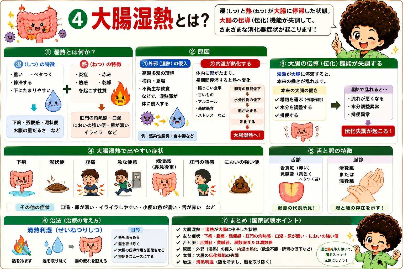 大腸湿熱の原因・病機と伝化失調