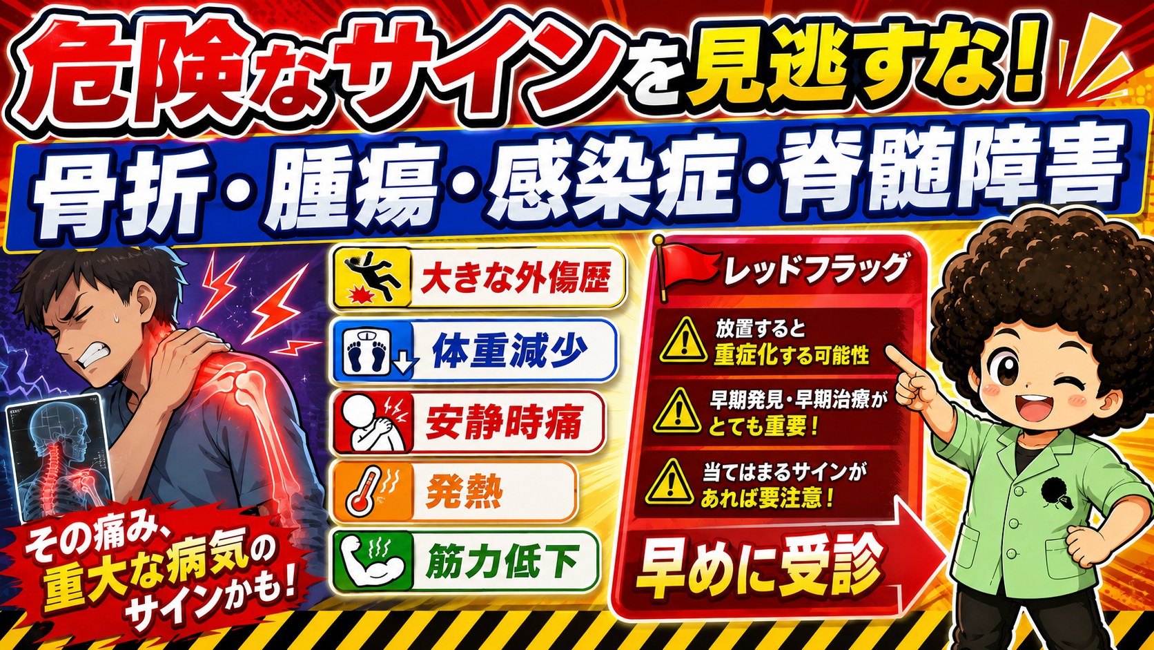 危険なサインを見逃すな：骨折・腫瘍・感染症・脊髄障害を示すレッドフラッグ