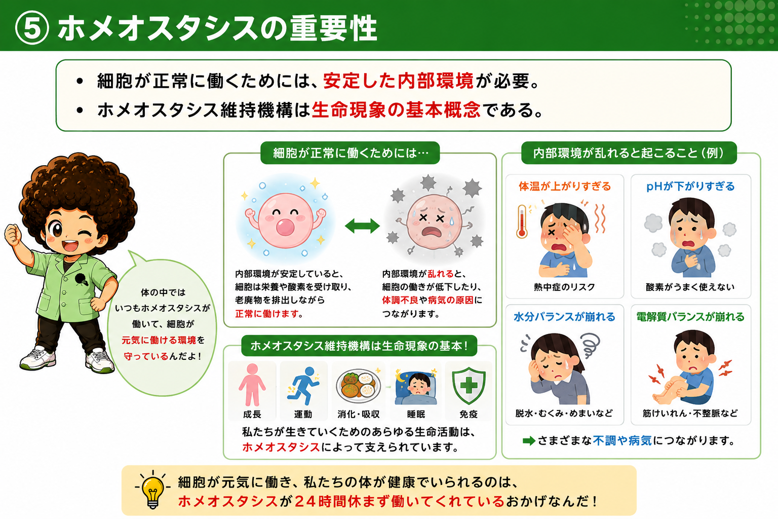内部環境の乱れは熱中症・脱水・筋けいれん・不整脈などにつながる
