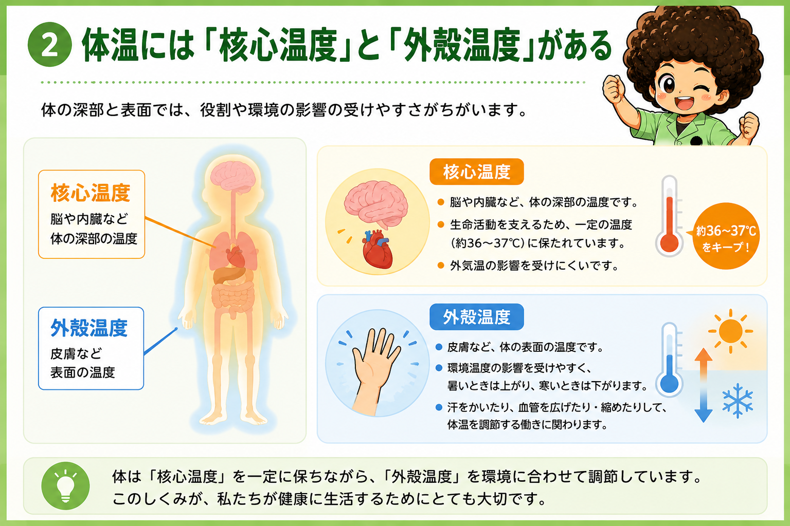 核心温度と外殻温度のちがい