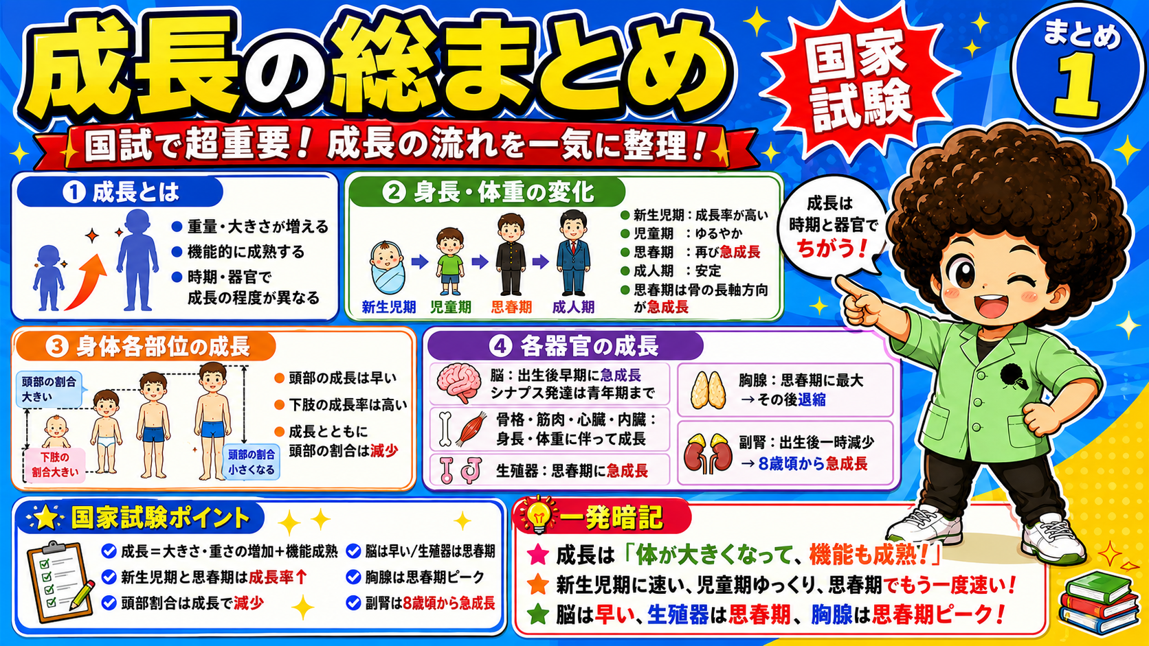 成長の総まとめ（国家試験ポイント）