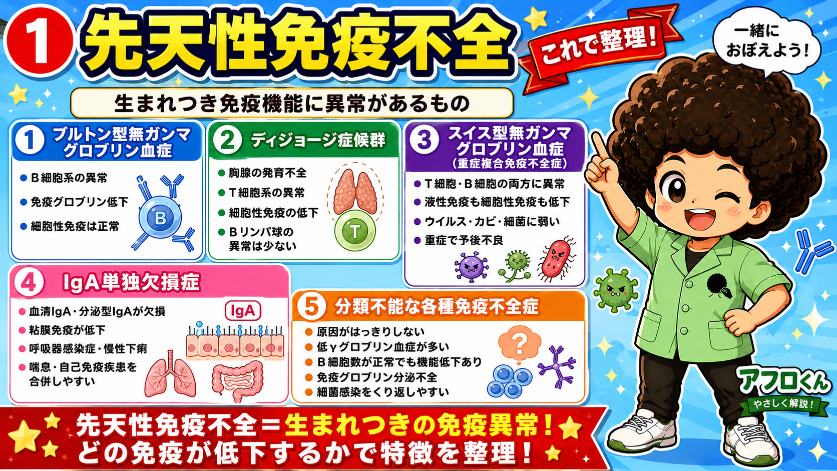 先天性免疫不全の5分類