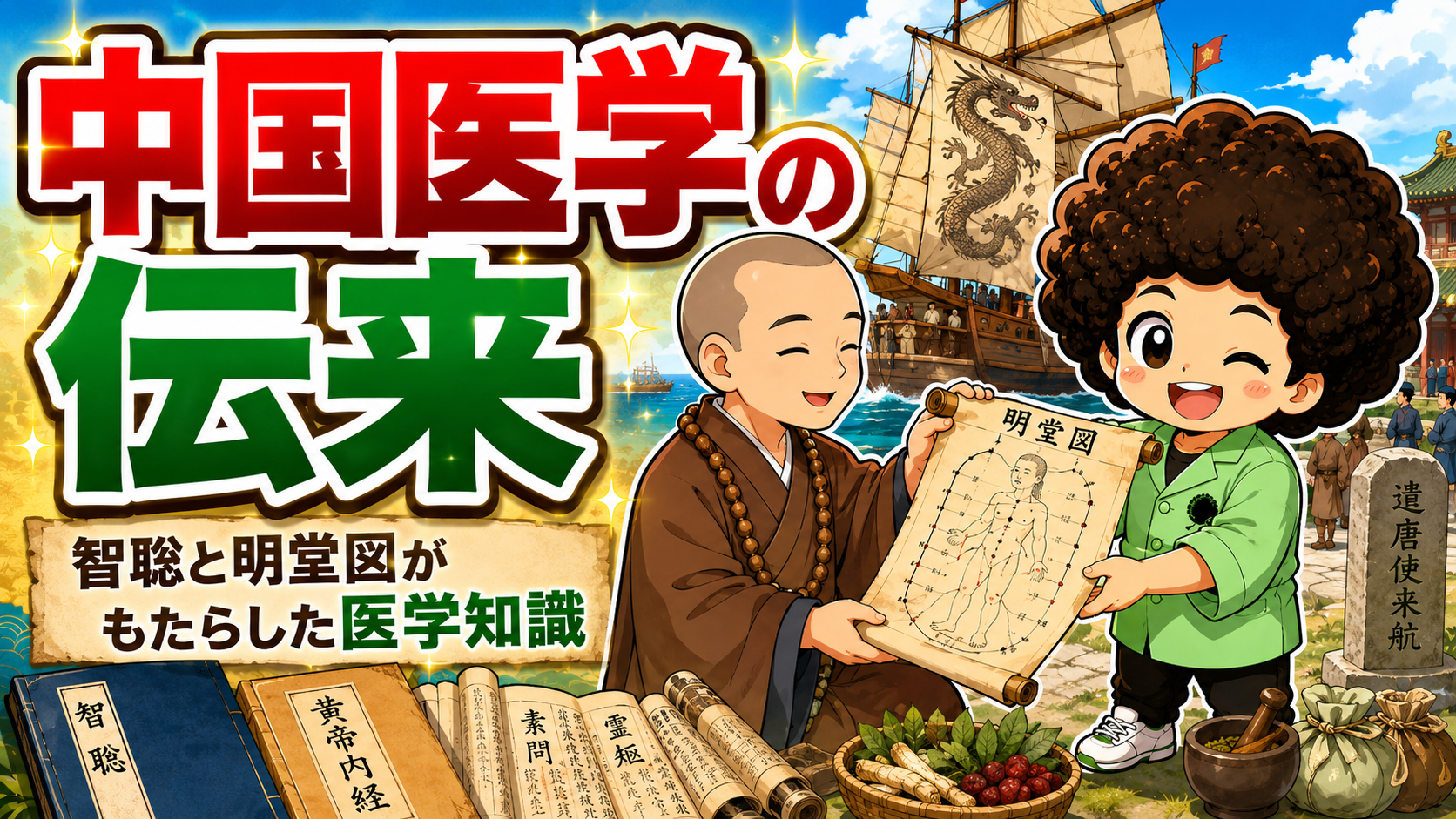 智聡と明堂図がもたらした医学知識（中国医学の伝来）