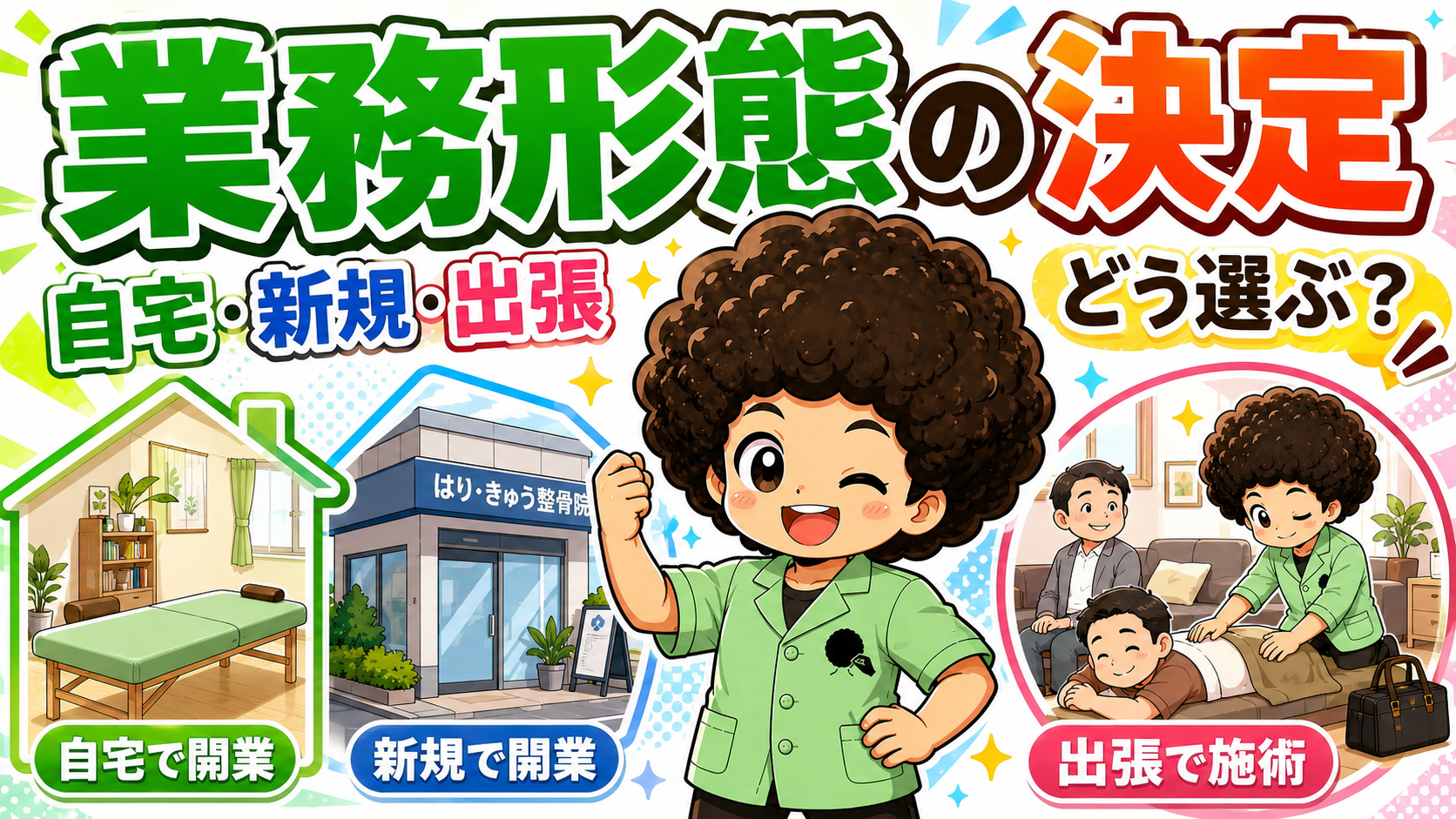 業務形態の決定：自宅・新規・出張の3つから選ぶ