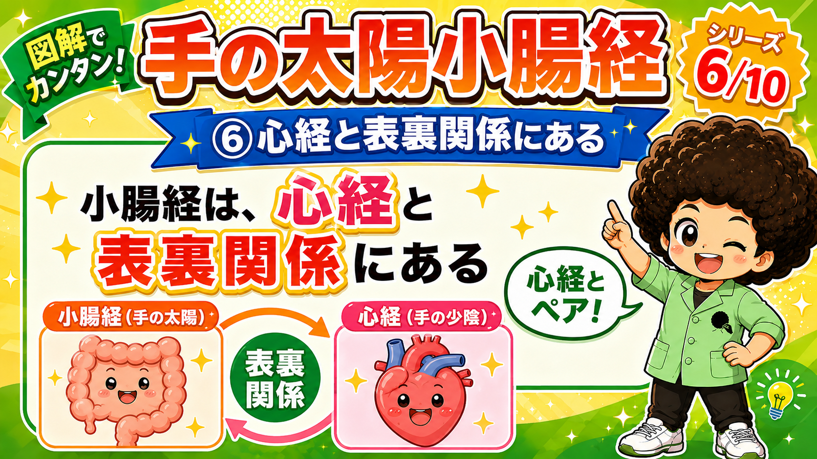 小腸経（手の太陽）と心経（手の少陰）は表裏関係にあるペア