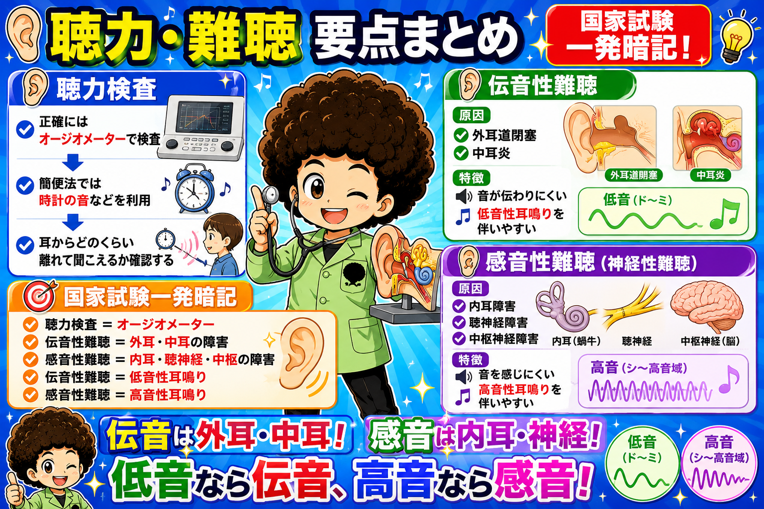聴力検査と伝音性難聴・感音性難聴の要点