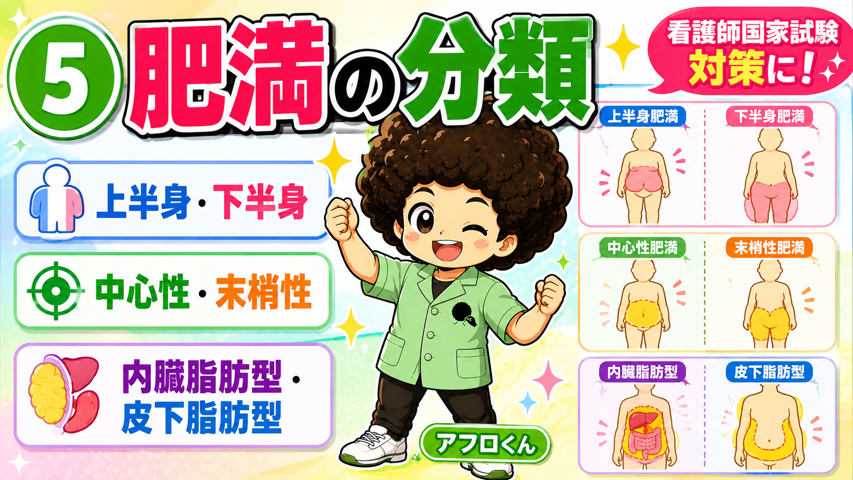 肥満の分類：上半身・下半身／中心性・末梢性／内臓脂肪型・皮下脂肪型