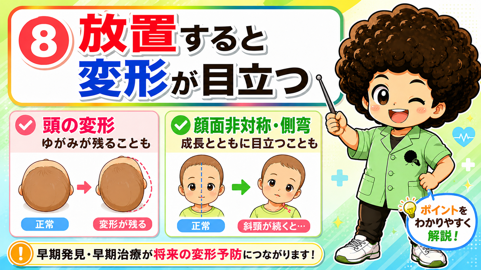 発症時→数週間〜数ヶ月→自然治癒へと向かう経過のイメージ