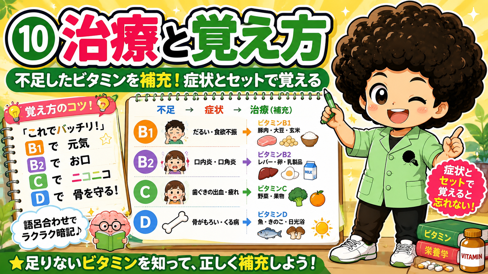 ビタミン過剰症：Aは肝臓に負担、Dは高カルシウム血症・腎臓に負担