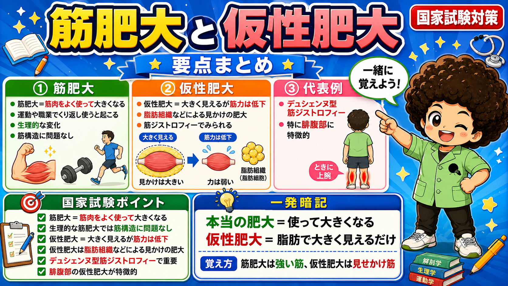 筋肥大＝使って大きくなる本当の肥大。仮性肥大＝脂肪で大きく見えるだけの見せかけ筋