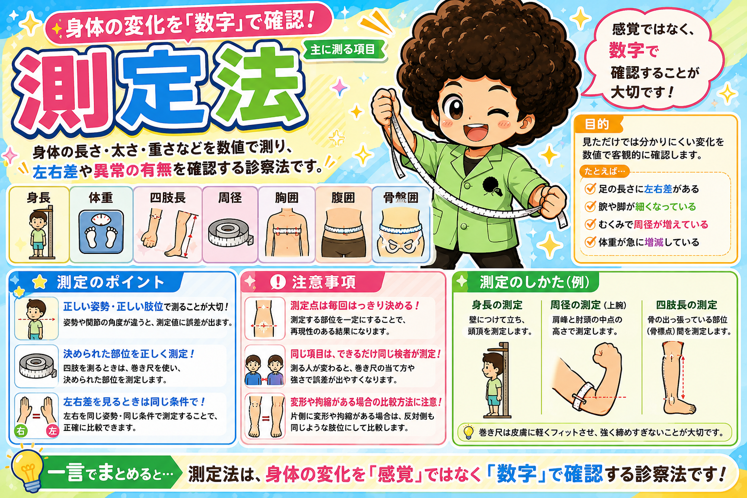 測定項目・測定のポイント・注意事項と測定のしかた