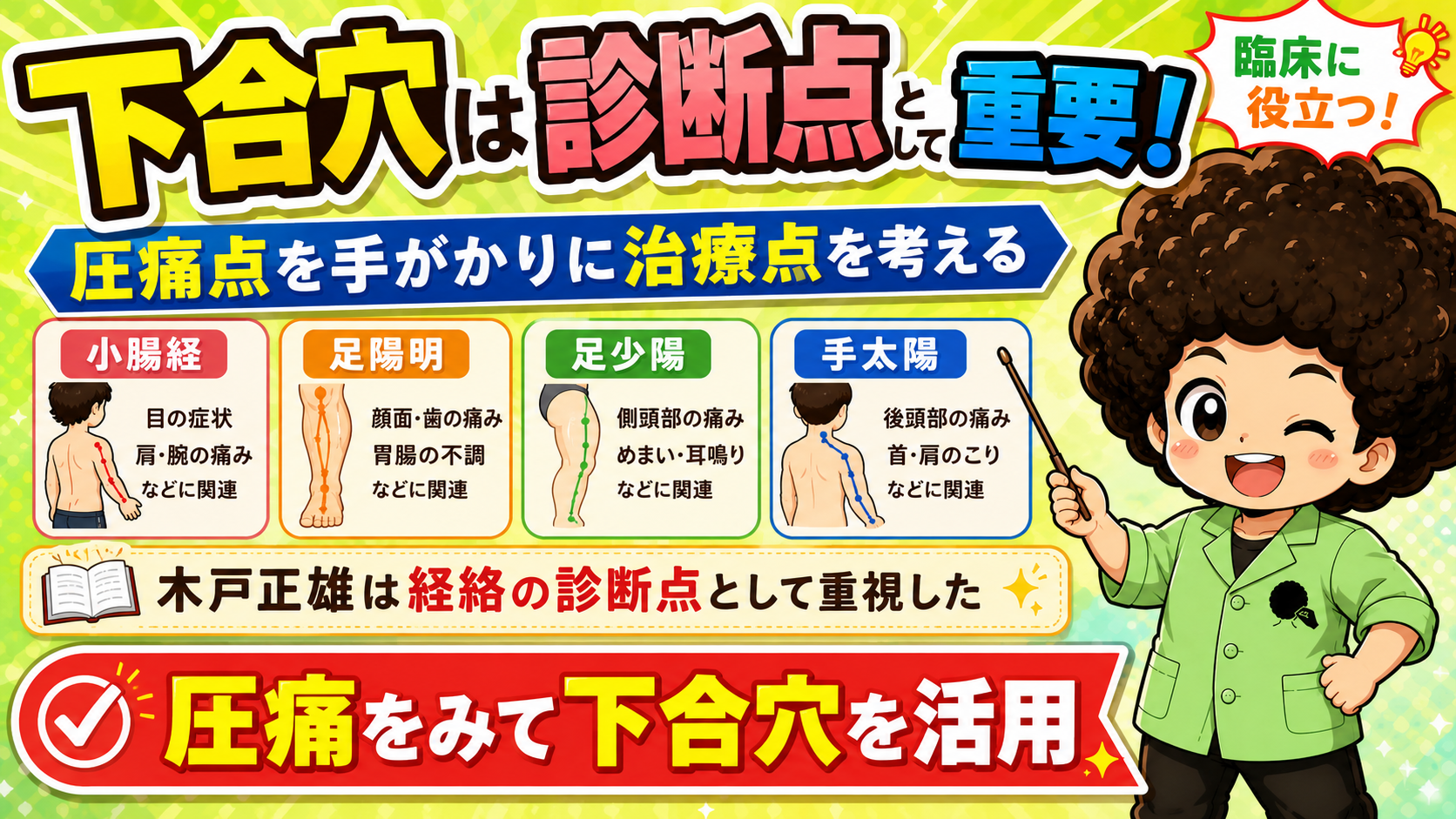 下合穴は圧痛点を手がかりにする診断点としても重要