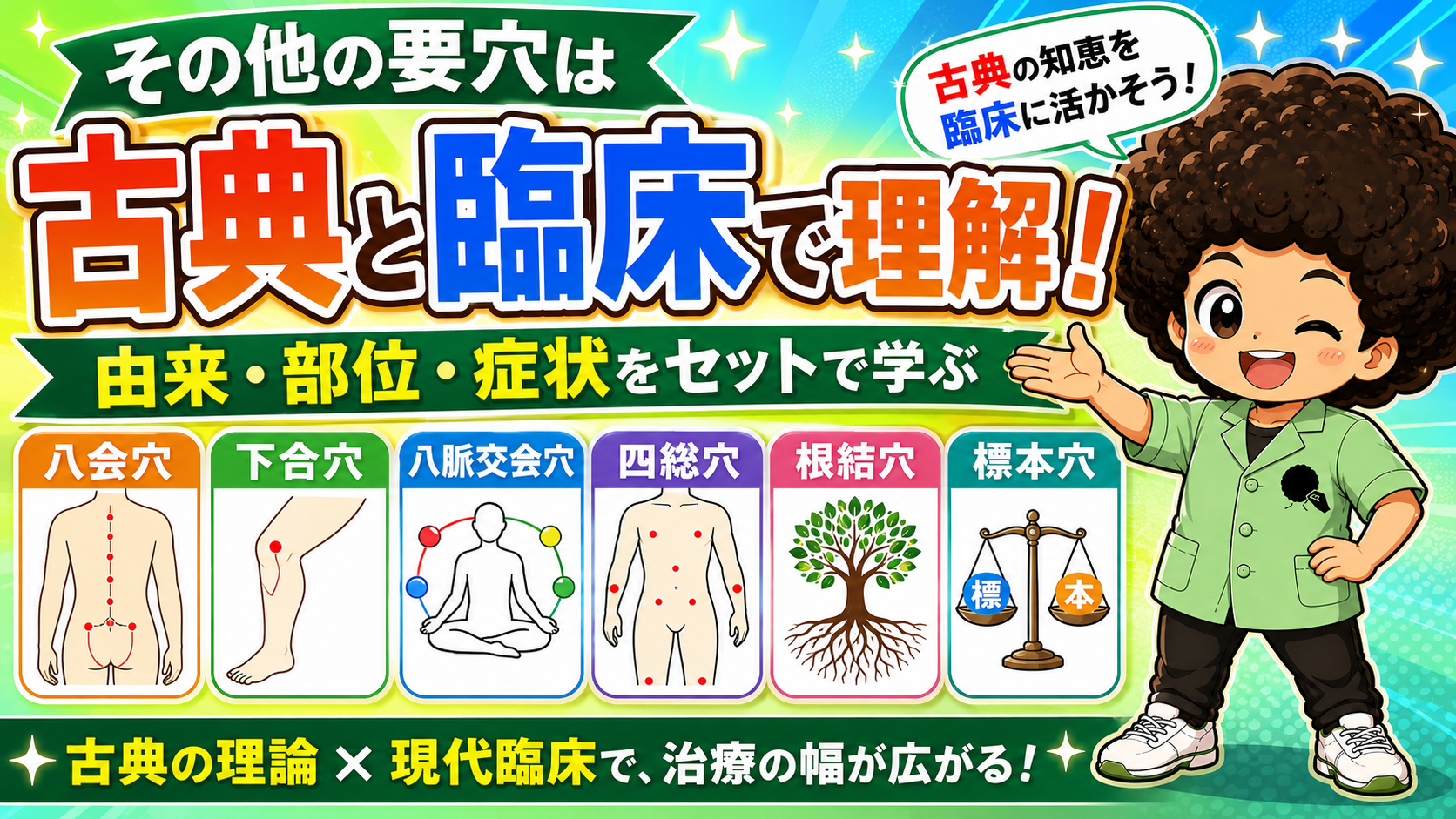 その他の要穴6グループ。由来・部位・症状をセットで学ぶ