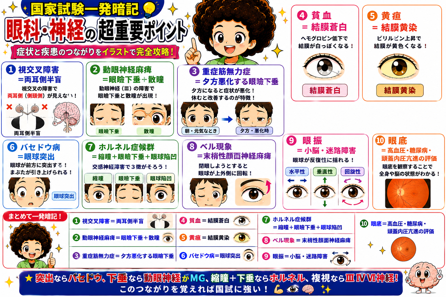 眼科・神経の超重要ポイントまとめ（症状と疾患のつながり）