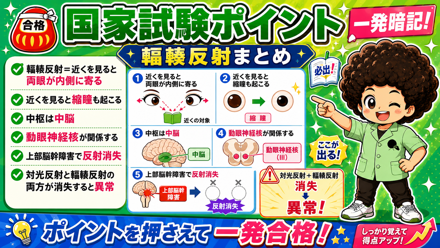 輻輳反射の国試頻出ポイント5つのまとめ
