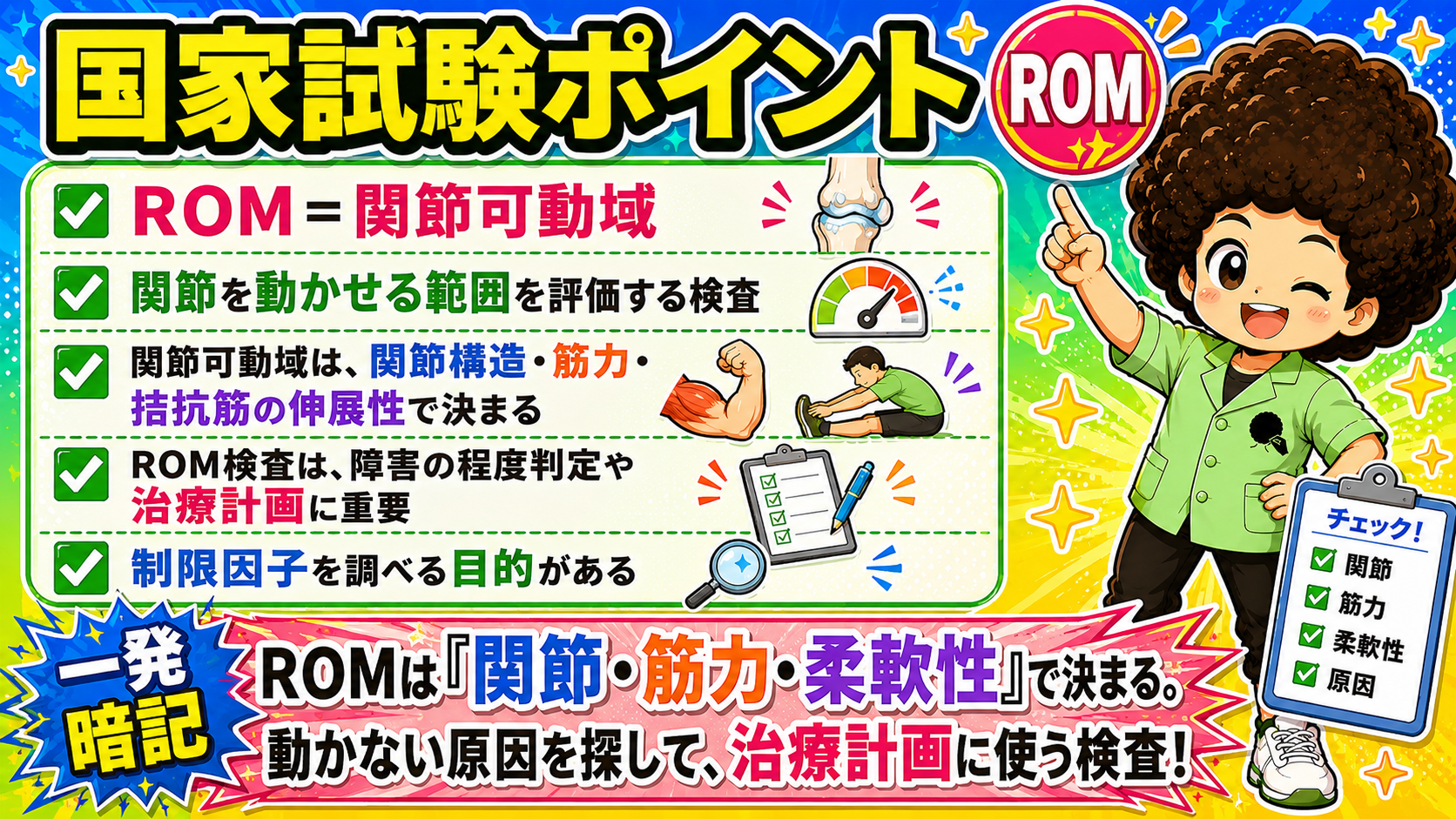 関節可動域（ROM）の国家試験ポイント
