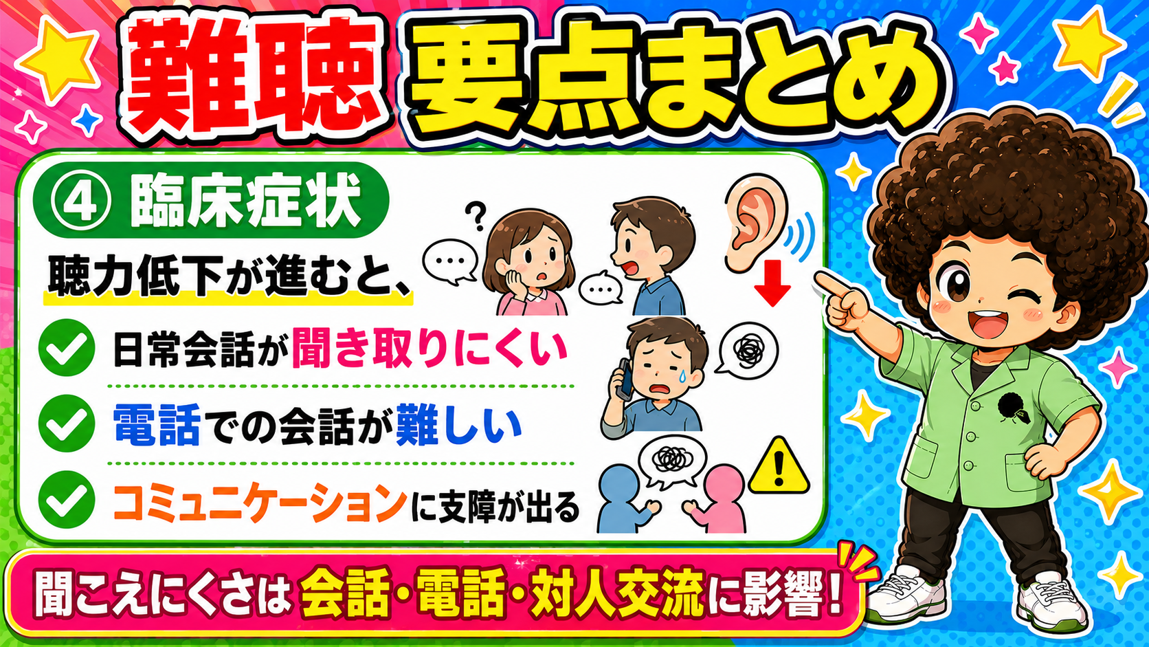 聞こえにくさは会話・電話・対人交流に影響する
