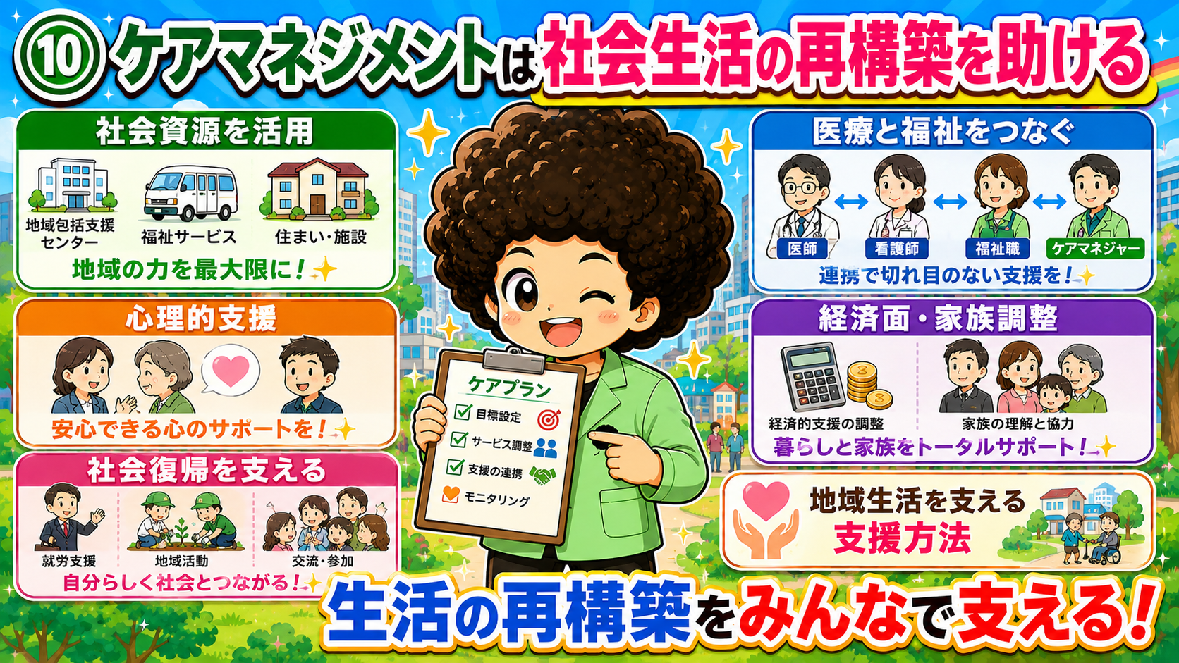 ケアマネジメントは社会生活の再構築を助ける