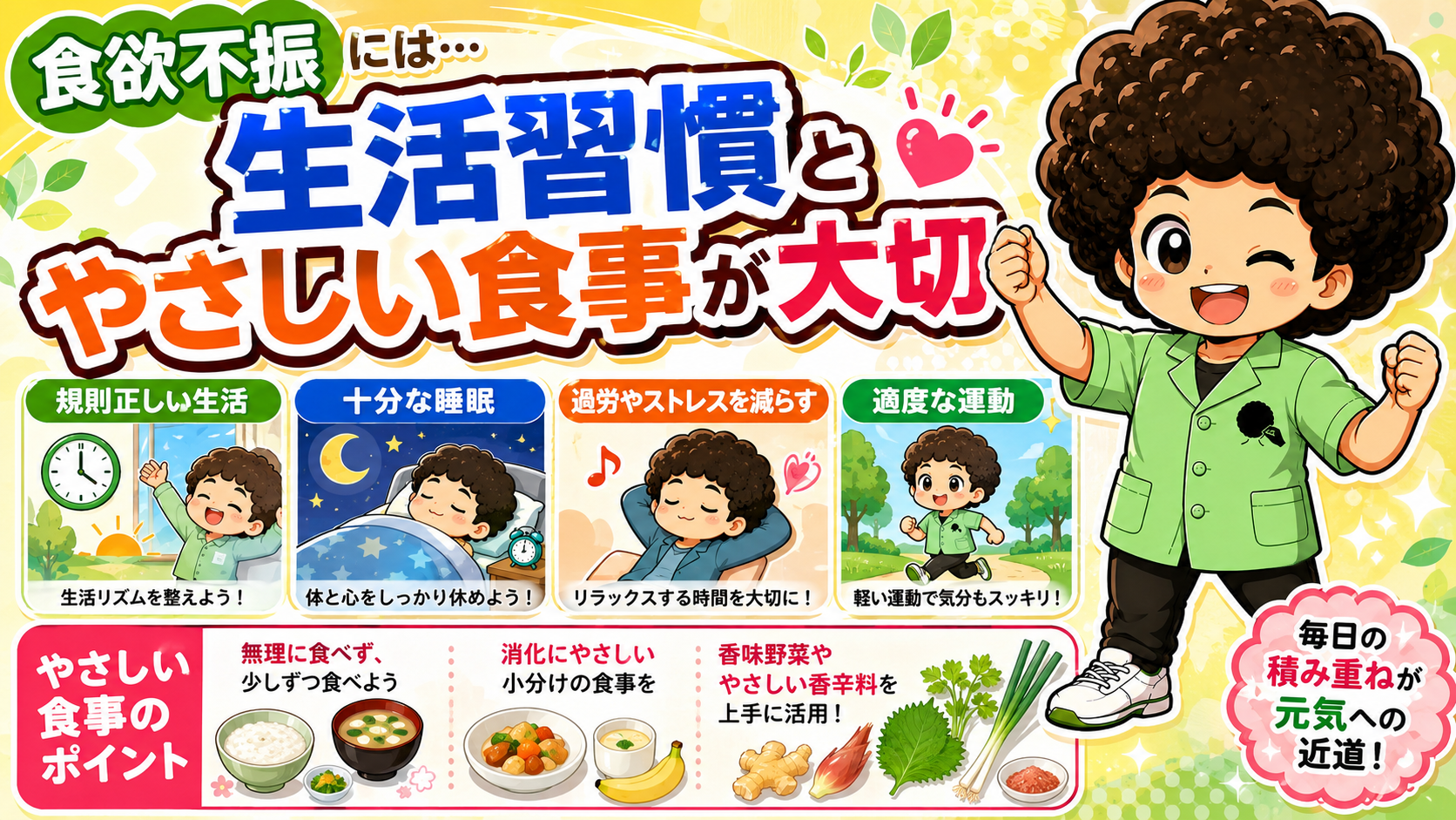 生活習慣とやさしい食事のポイント
